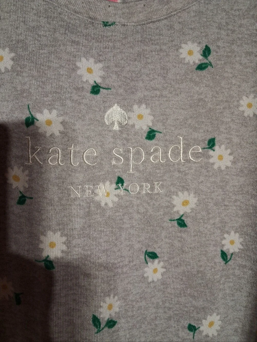 kate spade Gray Floral Sweatshirt with White Daisies